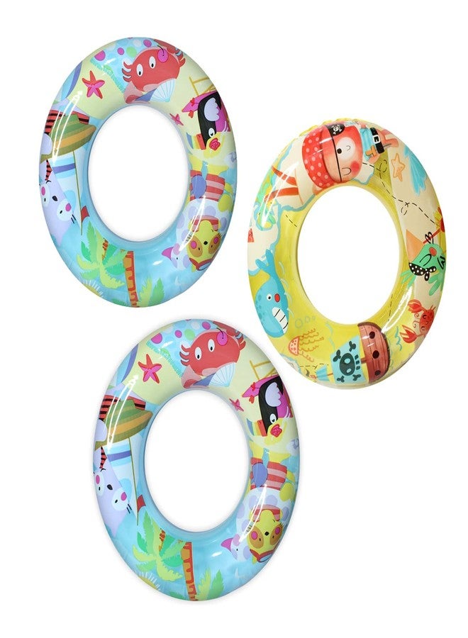 RIGJAK Swimming Ring air Multi Cartoon Print Inflatable Printed Safety Swimming Tube for Kids Swim Ring Blow Up Floating Tube Raft Tube for Swimming Pool, Beach for Age 3-10 Years - Image 1